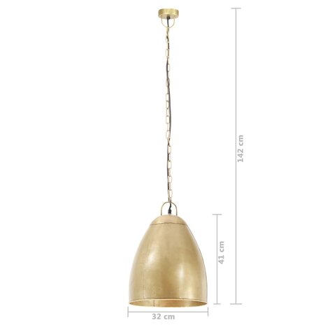 Hanglamp industrieel rond 25 W E27 32 cm messingkleurig 9