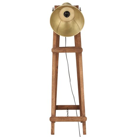 Vloerlampen 3 st E27 massief mangohout messingkleurig 4