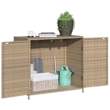 Tuinkast 83x45x76 cm poly rattan beige 5