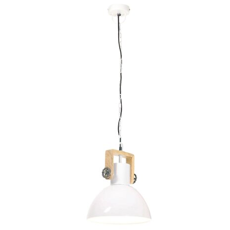 Hanglamp industrieel rond 25 W E27 30 cm wit 6