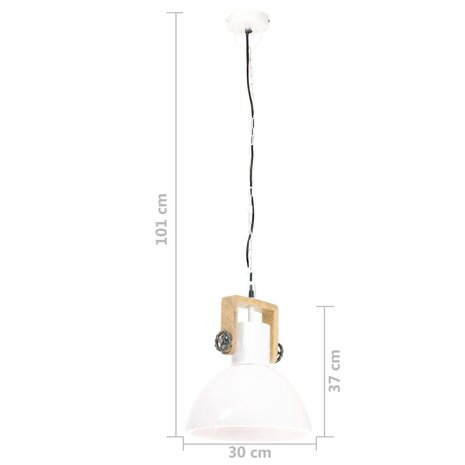 Hanglamp industrieel rond 25 W E27 30 cm wit 11