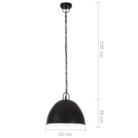 Hanglamp industrieel vintage rond 25 W E27 31 cm zwart 8