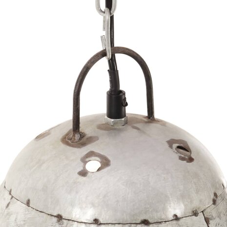 Hanglamp industrieel rond 25 W E27 32 cm zilverkleurig 7