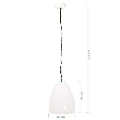 Hanglamp industrieel rond 25 W E27 32 cm wit 9