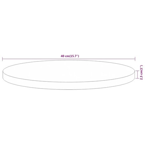Tafelblad rond Ø40x2,5 cm massief acaciahout 8