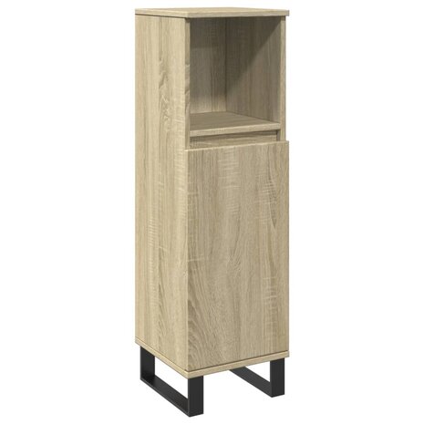 Badkamerkast 30x30x100 cm bewerkt hout sonoma eikenkleurig 2