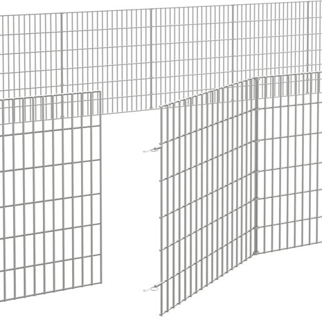 Dierenverblijf 48 panelen 54x60 cm gegalvaniseerd ijzer 6