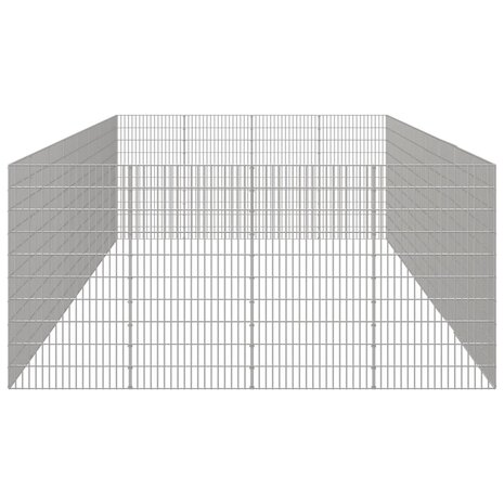Dierenverblijf 24 panelen 54x100 cm gegalvaniseerd ijzer 4