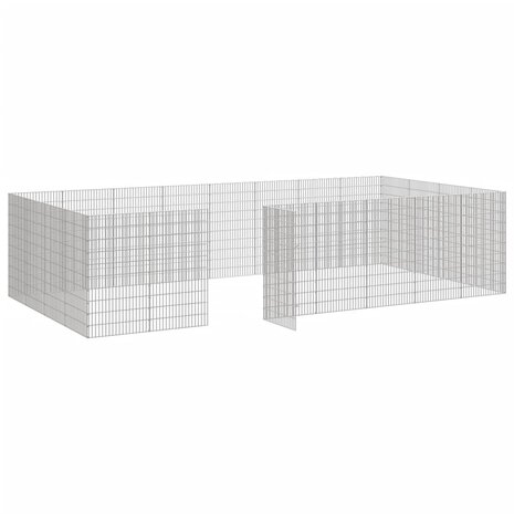 Dierenverblijf 24 panelen 54x100 cm gegalvaniseerd ijzer 5