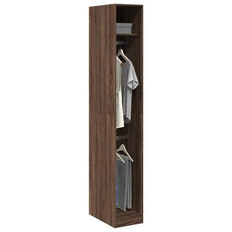 Kledingkast 30x50x200 cm bewerkt hout bruin eikenkleur 1