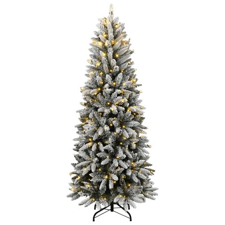 Kunstkerstboom met 300 LED&apos;s en sneeuw 210 cm 2