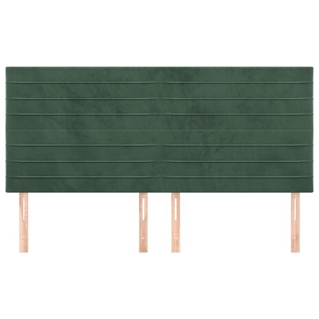 Hoofdborden 4 st 80x5x78/88 cm fluweel donkergroen 3