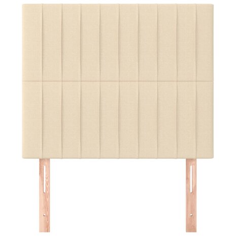 Hoofdborden 2 st 90x5x78/88 cm stof crèmekleurig 3