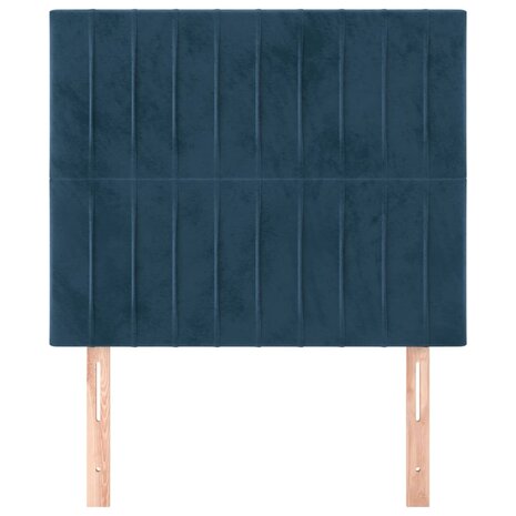 Hoofdborden 2 st 90x5x78/88 cm fluweel donkerblauw 3