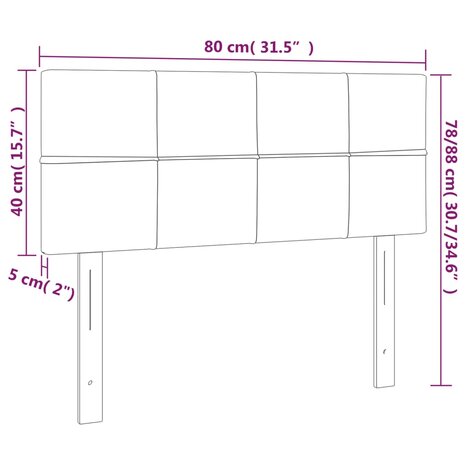 Hoofdbord 80x5x78/88 cm stof blauw 8