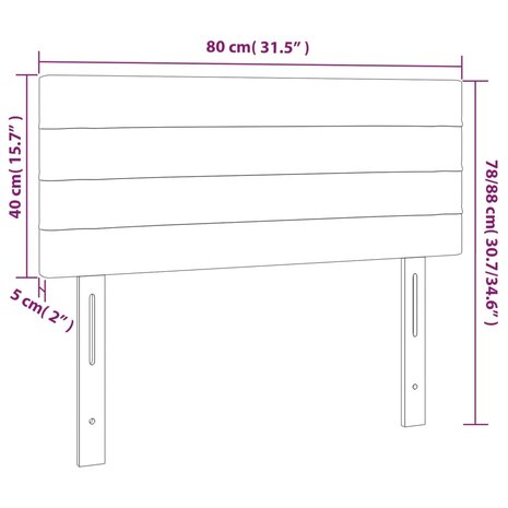 Hoofdbord 80x5x78/88 cm stof zwart 8