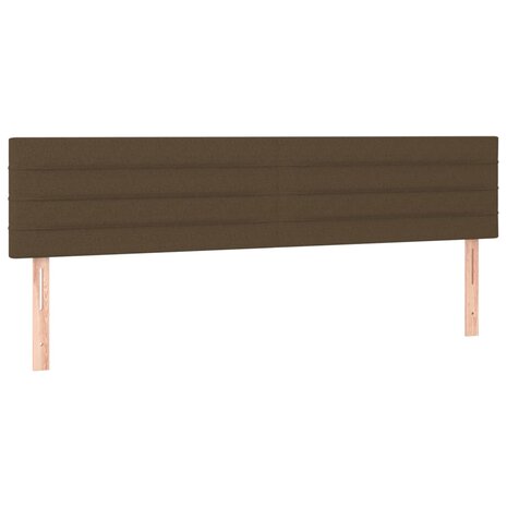 Hoofdborden 2 st 100x5x78/88 cm stof donkerbruin 2