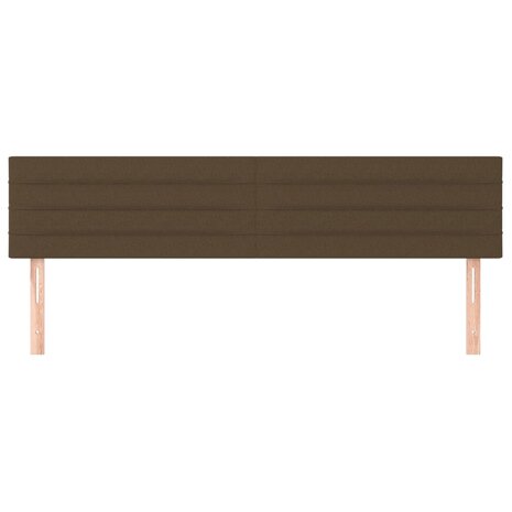 Hoofdborden 2 st 100x5x78/88 cm stof donkerbruin 3