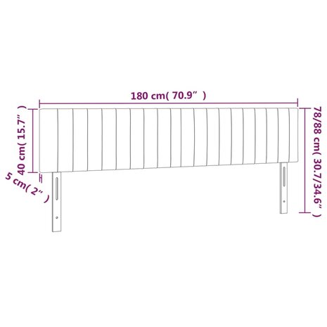 Hoofdborden 2 st 90x5x78/88 cm fluweel donkerblauw 8