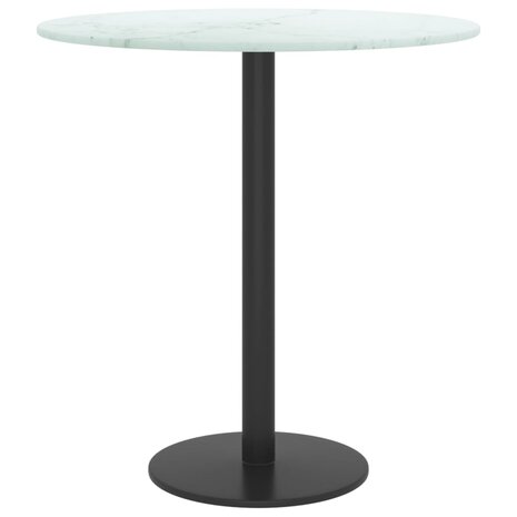 Tafelblad Ø40x0,8 cm gehard glas met marmeren design wit 3