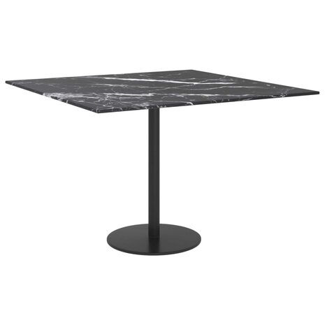 Tafelblad 60x60 cm 6 mm gehard glas met marmeren design zwart 4