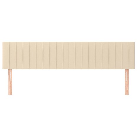 Hoofdborden 2 st 90x5x78/88 cm stof crèmekleurig 3