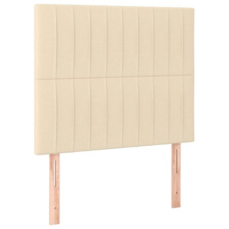 Hoofdborden 2 st 80x5x78/88 cm stof crèmekleurig 2