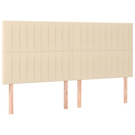 Hoofdborden 4 st 80x5x78/88 cm stof crèmekleurig 2
