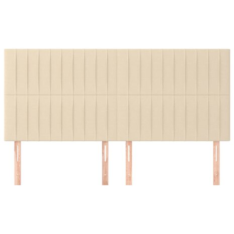 Hoofdborden 4 st 80x5x78/88 cm stof crèmekleurig 3