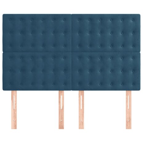 Hoofdborden 4 st 72x5x78/88 cm fluweel donkerblauw 3