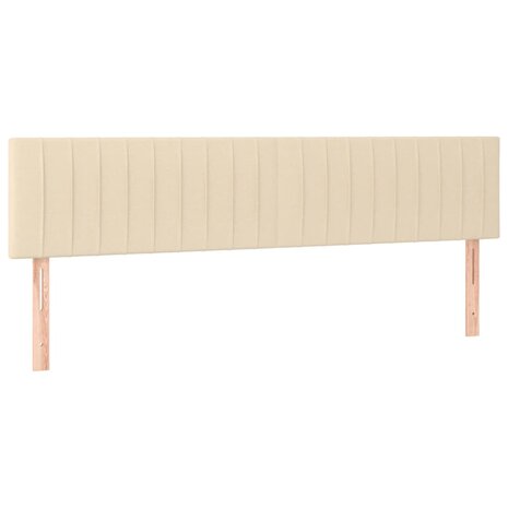 Hoofdborden 2 st 80x5x78/88 cm stof crèmekleurig 2