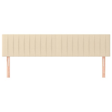Hoofdborden 2 st 80x5x78/88 cm stof crèmekleurig 3