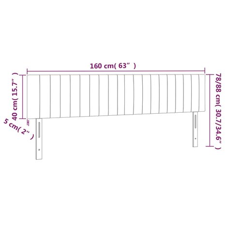 Hoofdborden 2 st 80x5x78/88 cm stof crèmekleurig 8