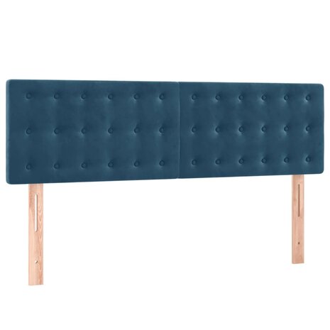 Hoofdborden 2 st 72x5x78/88 cm fluweel donkerblauw 2