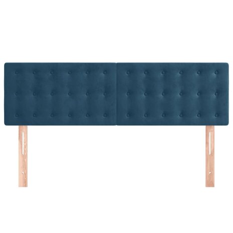 Hoofdborden 2 st 72x5x78/88 cm fluweel donkerblauw 3