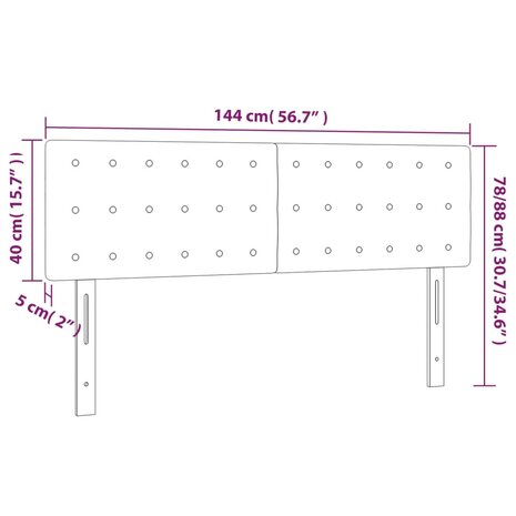 Hoofdborden 2 st 72x5x78/88 cm fluweel donkerblauw 8