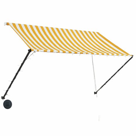 Luifel uittrekbaar met LED 250x150 cm geel en wit  3