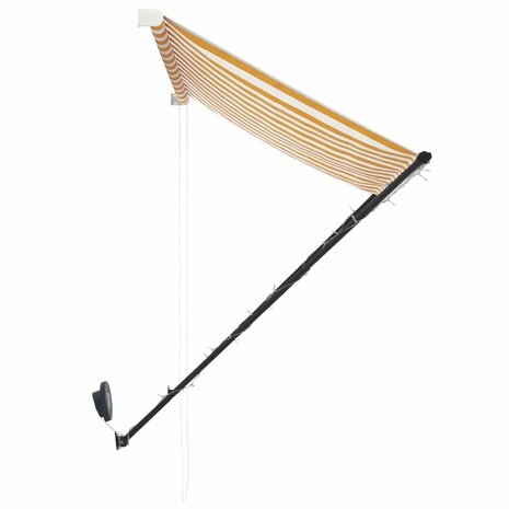 Luifel uittrekbaar met LED 250x150 cm geel en wit  5