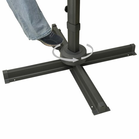 Zweefparasol met paal en LED-verlichting 300 cm azuurblauw 10
