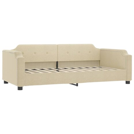 Slaapbank 90x200 cm stof crèmekleurig 2