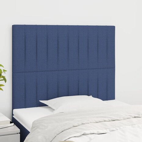 Hoofdborden 2 st 100x5x78/88 cm stof blauw 1
