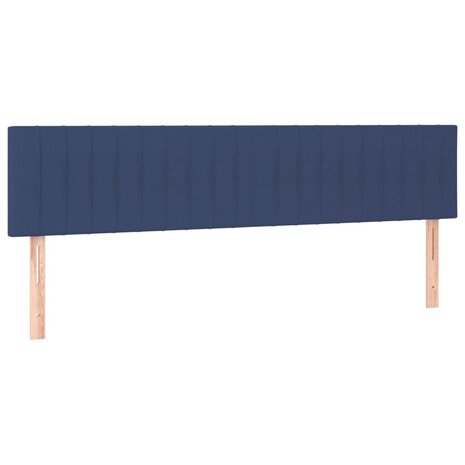 Hoofdborden 2 st 100x5x78/88 cm stof blauw 2