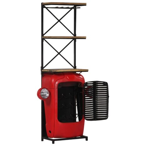 Wijnkast tractor 49x31x172 cm massief mangohout 7