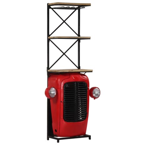 Wijnkast tractor 49x31x172 cm massief mangohout 12