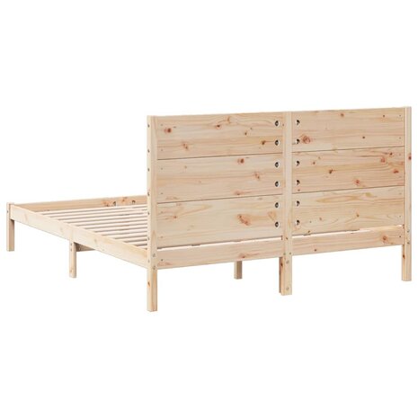 Bedframe extra lang zonder matras massief hout 160x210 cm 6