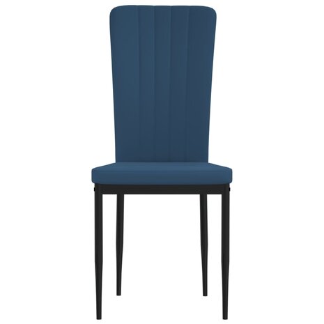 Eetkamerstoelen 2 st fluweel blauw 4