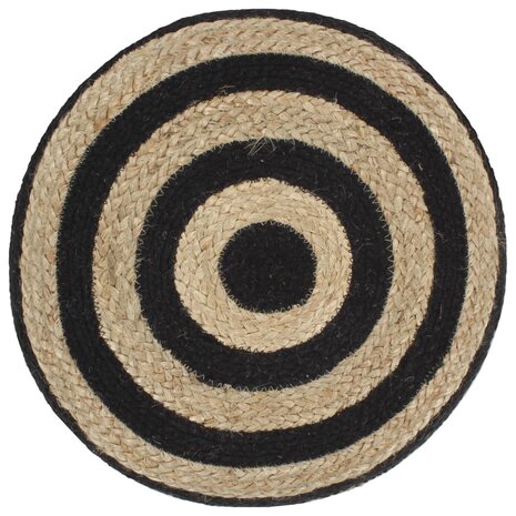 Poef handgemaakt 45x30 cm jute zwart 2