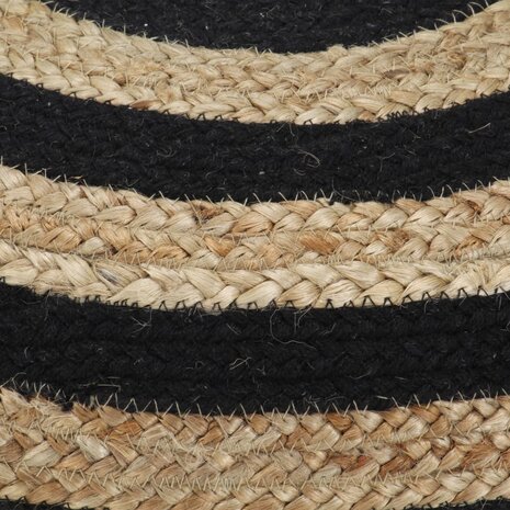 Poef handgemaakt 45x30 cm jute zwart 3