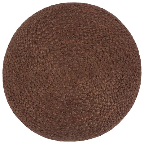 Poef handgemaakt 40x45 cm jute bruin 2