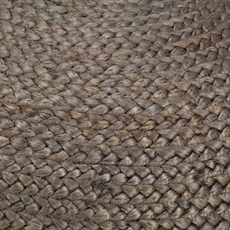 Poef handgemaakt 45x30 cm jute lichtgrijs 3